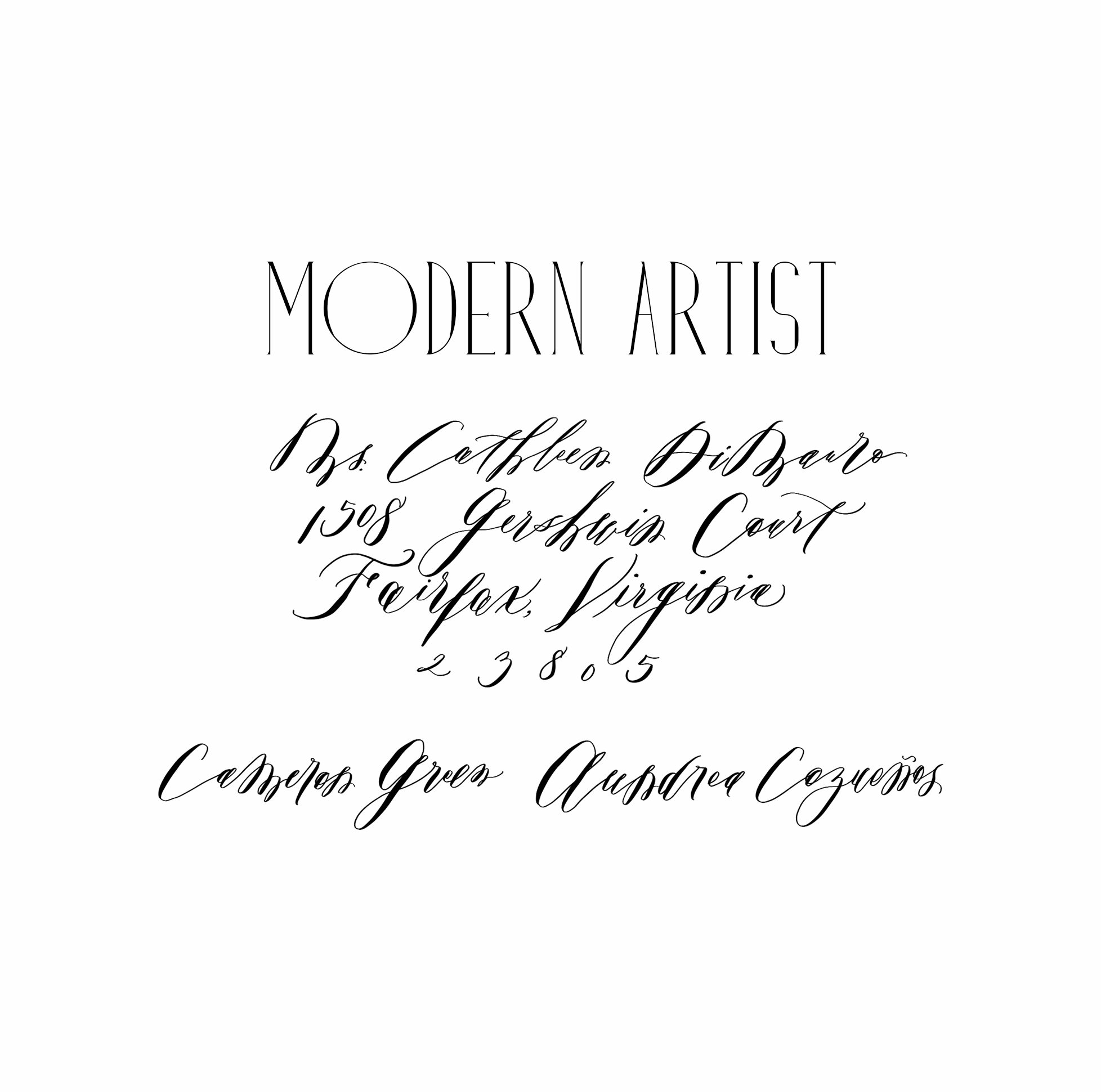 Oh Eleven Studio Calligraphy Style - Modern Artist, organic and flowy calligraphy style