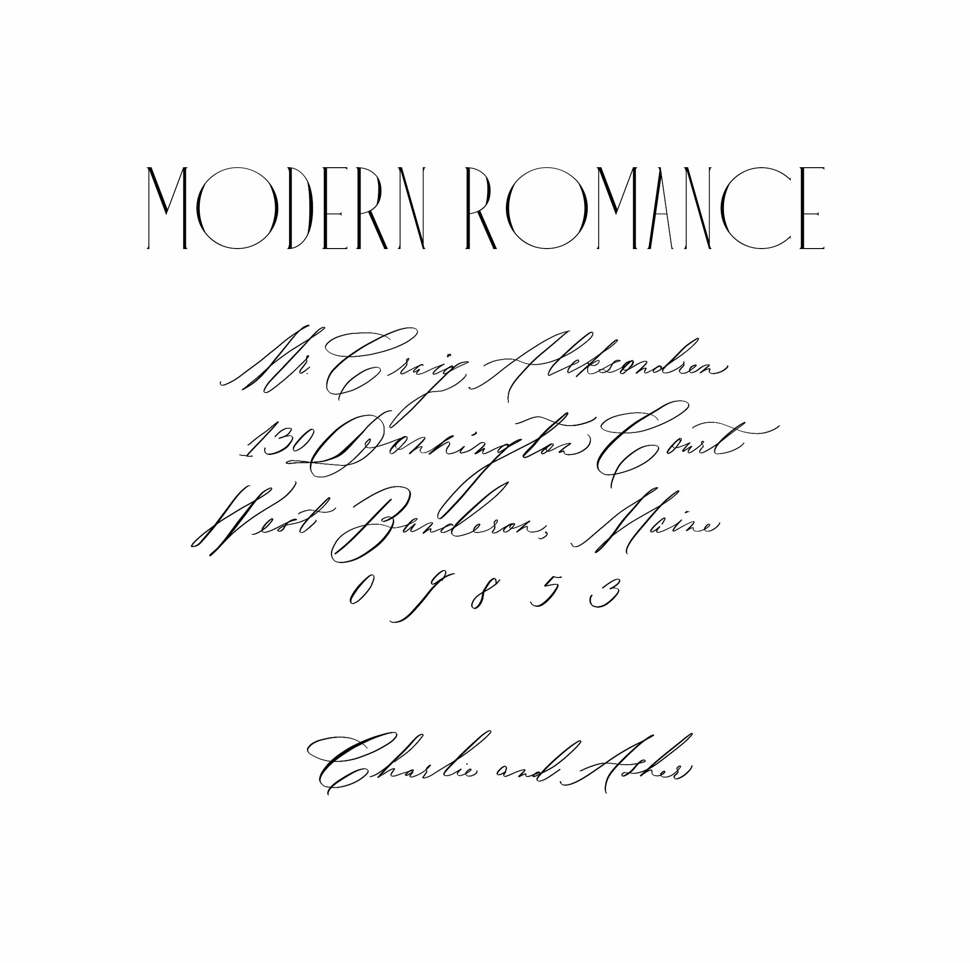 Oh Eleven Studio Calligraphy Style - Modern Romance calligraphy style