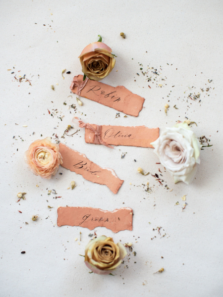 handmade paper modern calligraphy place cards