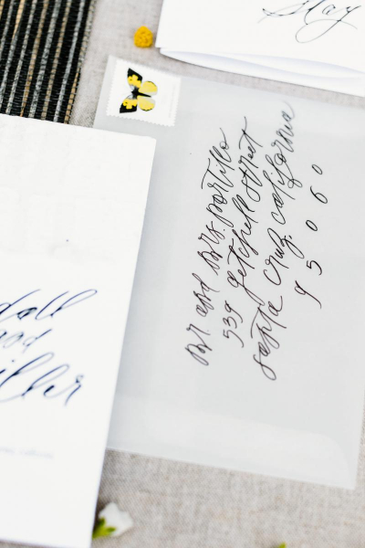 Modern calligraphy and envelope addressing 