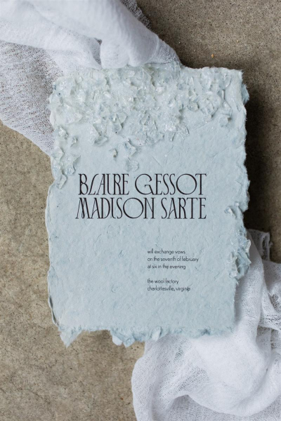 Modern abstract textural wedding invitations - winter wedding invitations
